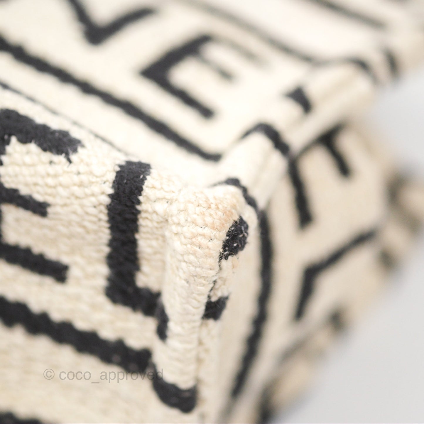 Celine Small Cabas Thais Textile with Celine All-Over White