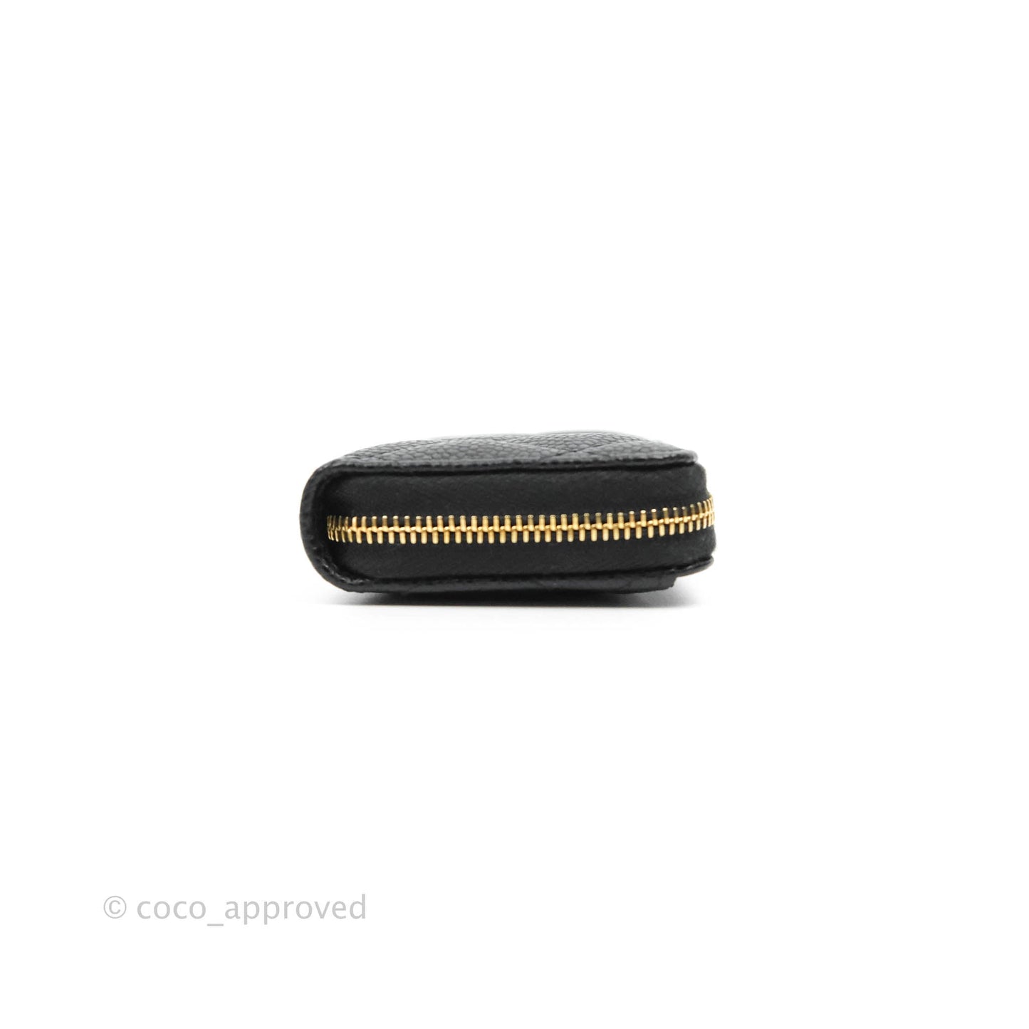 Chanel Classic Zipped Coin Purse Black Caviar Gold Hardware