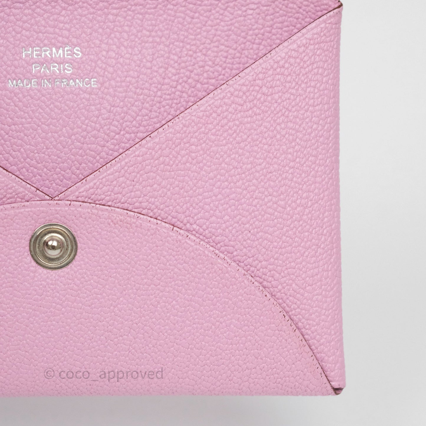Hermès Calvi Card Holder Mauve Sylvestre Chèvre Mysore