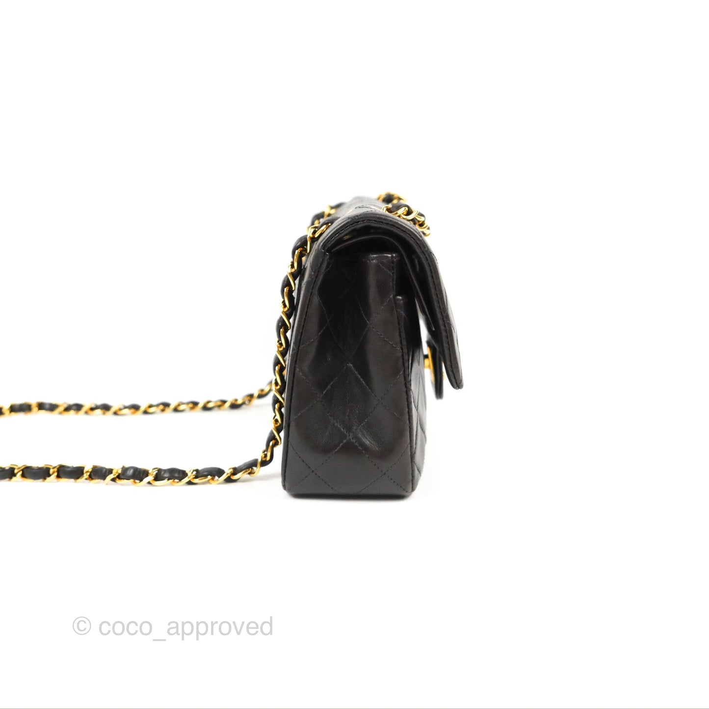 Chanel Vintage Small Classic Flap Black Lambskin 24K Gold Hardware