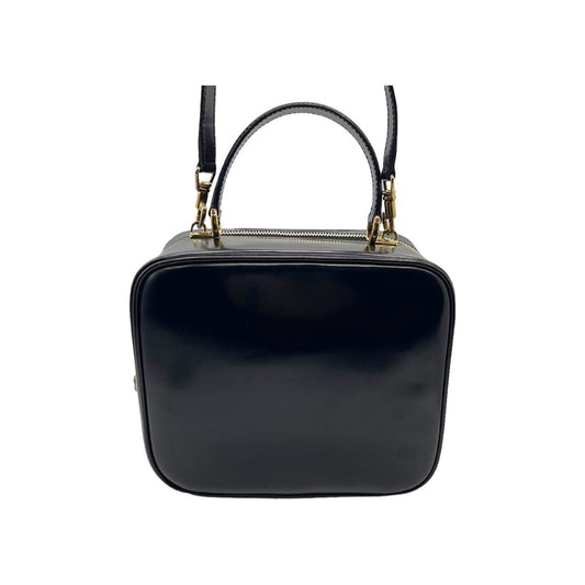 Luxury Gucci Vintage Black Leather Vanity Cosmetic Case