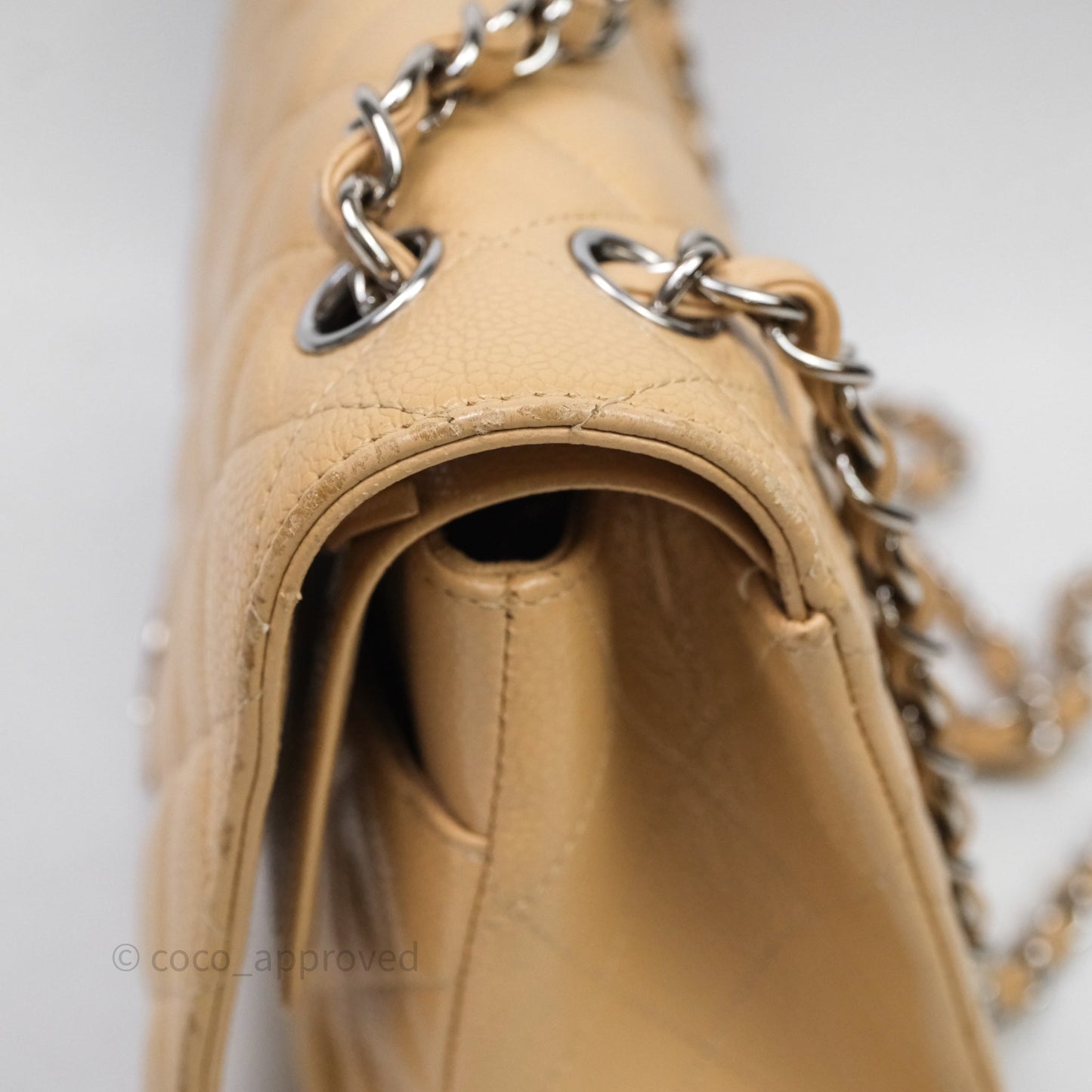 Chanel Jumbo Double Flap Beige Caviar Silver Hardware⁣⁣
