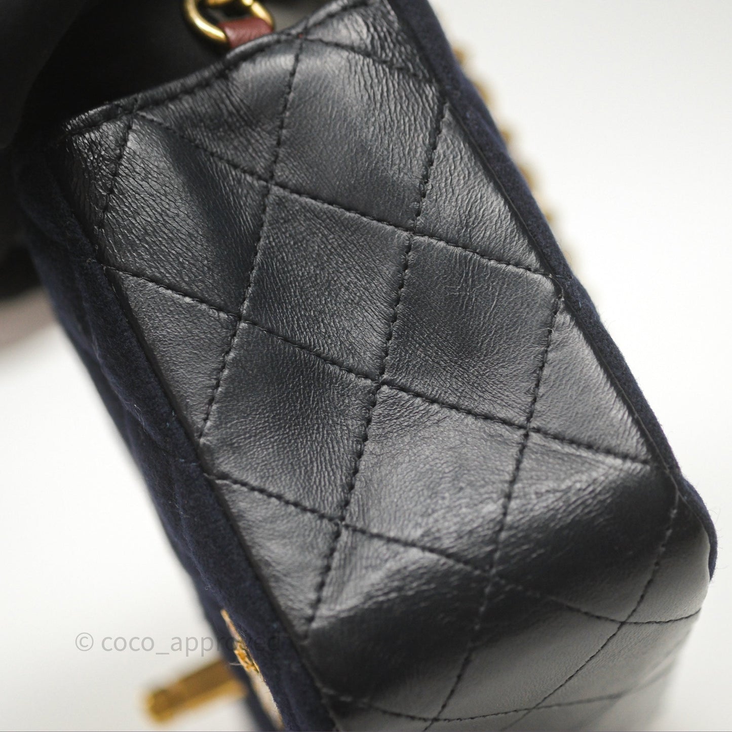 Chanel Paris-Hamburg Charms Mini Rectangular Flap Navy Wool 18C