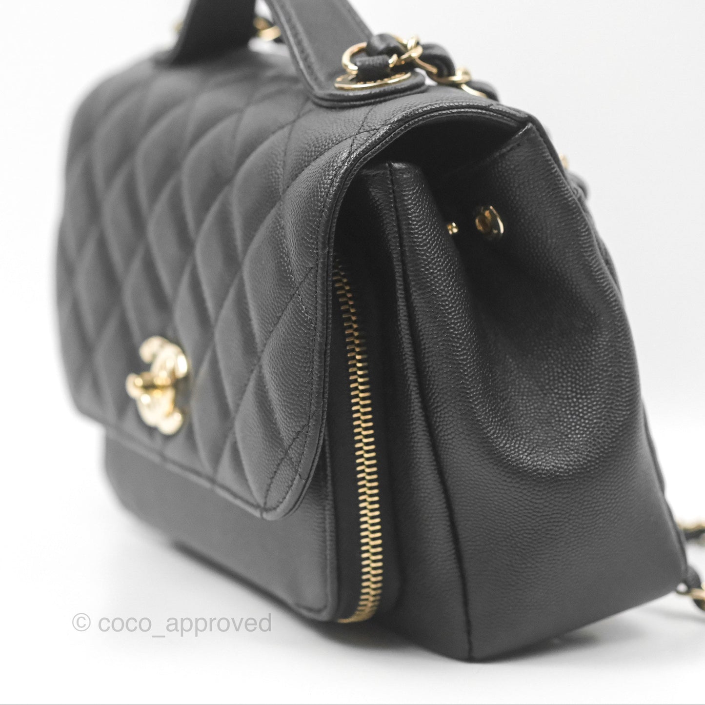 Chanel Quilted Medium Business Affinity Flap Black Caviar Gold Hardware