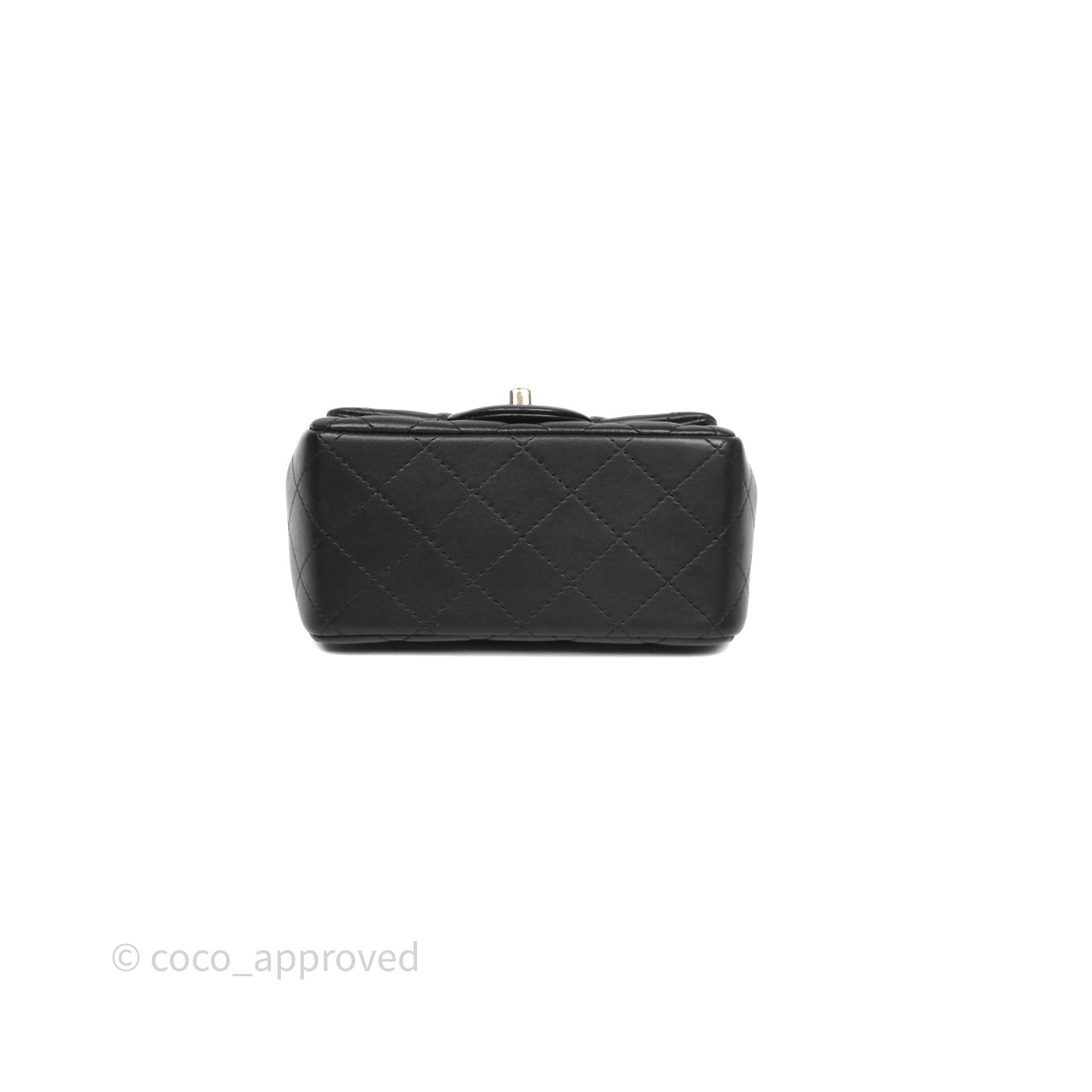 Chanel Mini Square Quilted Black Lambskin Gold Hardware