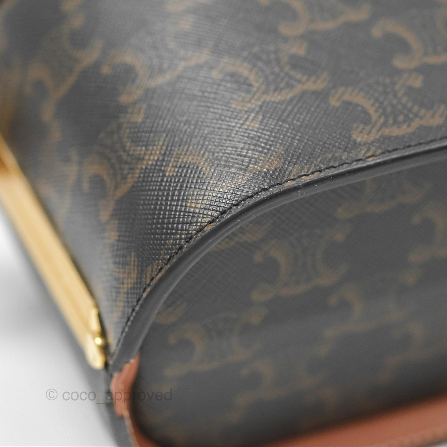 Celine Lunch Box Bag Triomphe Canvas Tan