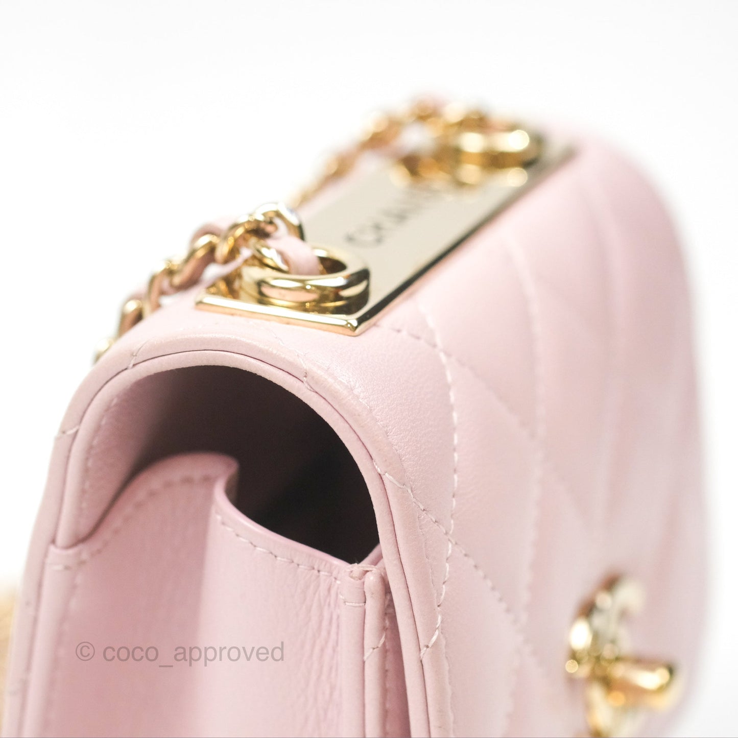 Chanel Mini Quilted Trendy CC Clutch With Chain Lilac Rose Clair Lambskin Gold Hardware