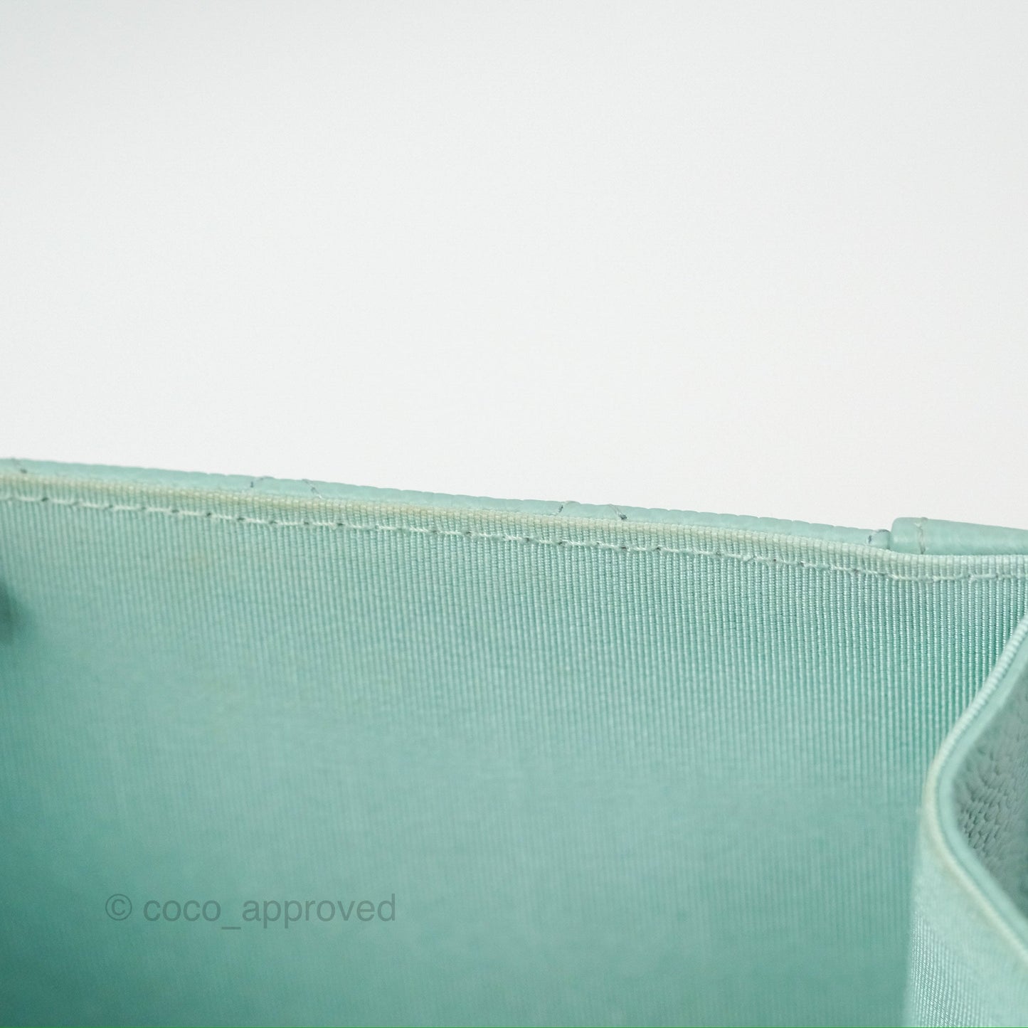 Chanel Quilted North South Boy Flap Tiffany Green Caviar Gold Hardware