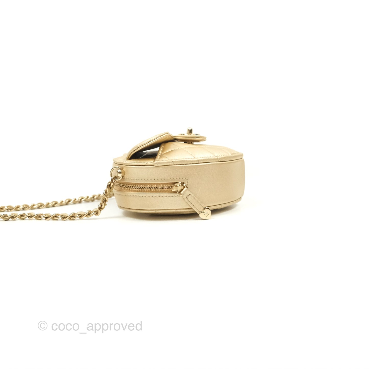 Chanel Small Heart Bag Iridescent Gold Lambskin Gold Hardware 22S