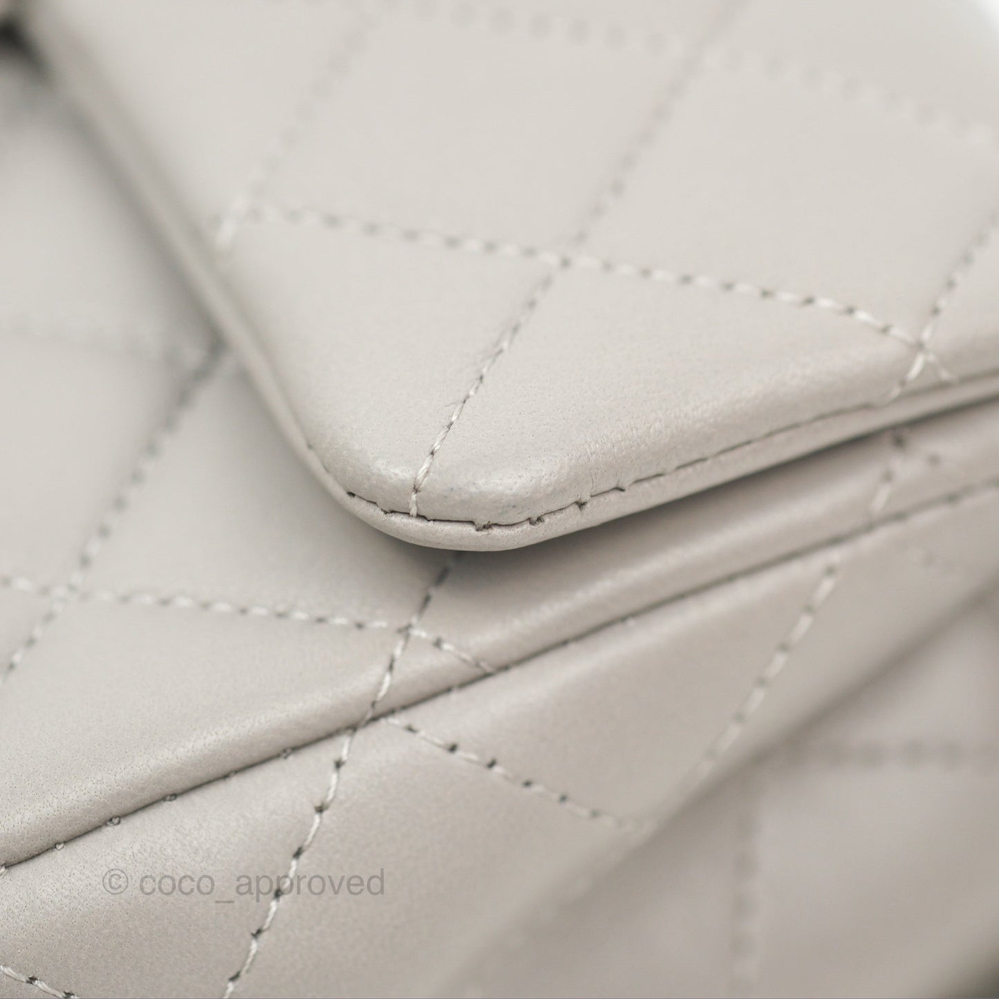 Chanel Quilted Mini Rectangular Grey Lambskin Silver Hardware