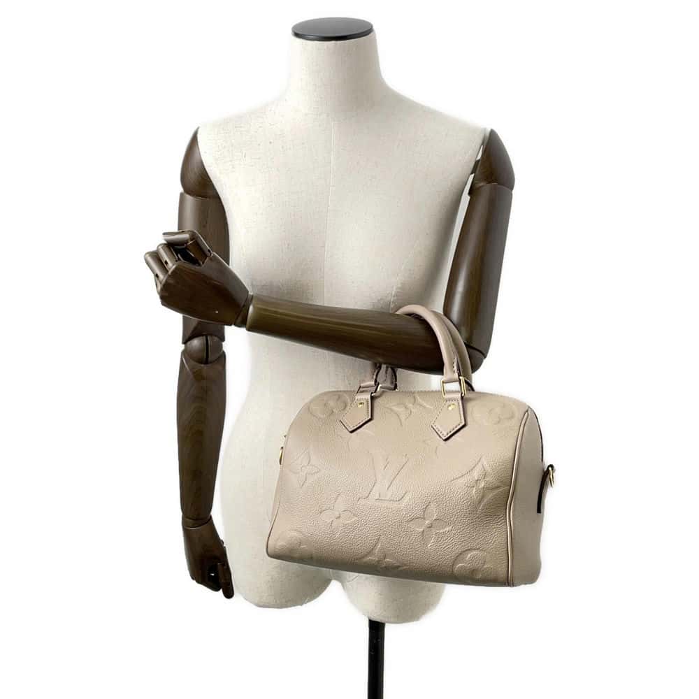 LOUIS VUITTON Speedy Bandouliere Tourterelle M59273 Monogram Empreinte Leather Size 25