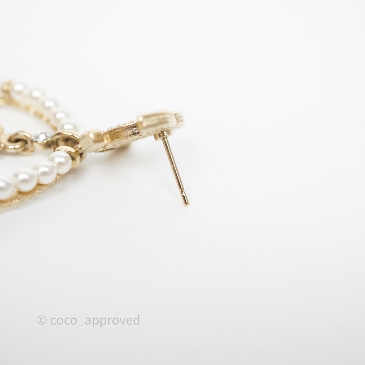 Chanel Crystals CC Drop Pearl Round No5 Perfume Bottle Earrings 20V