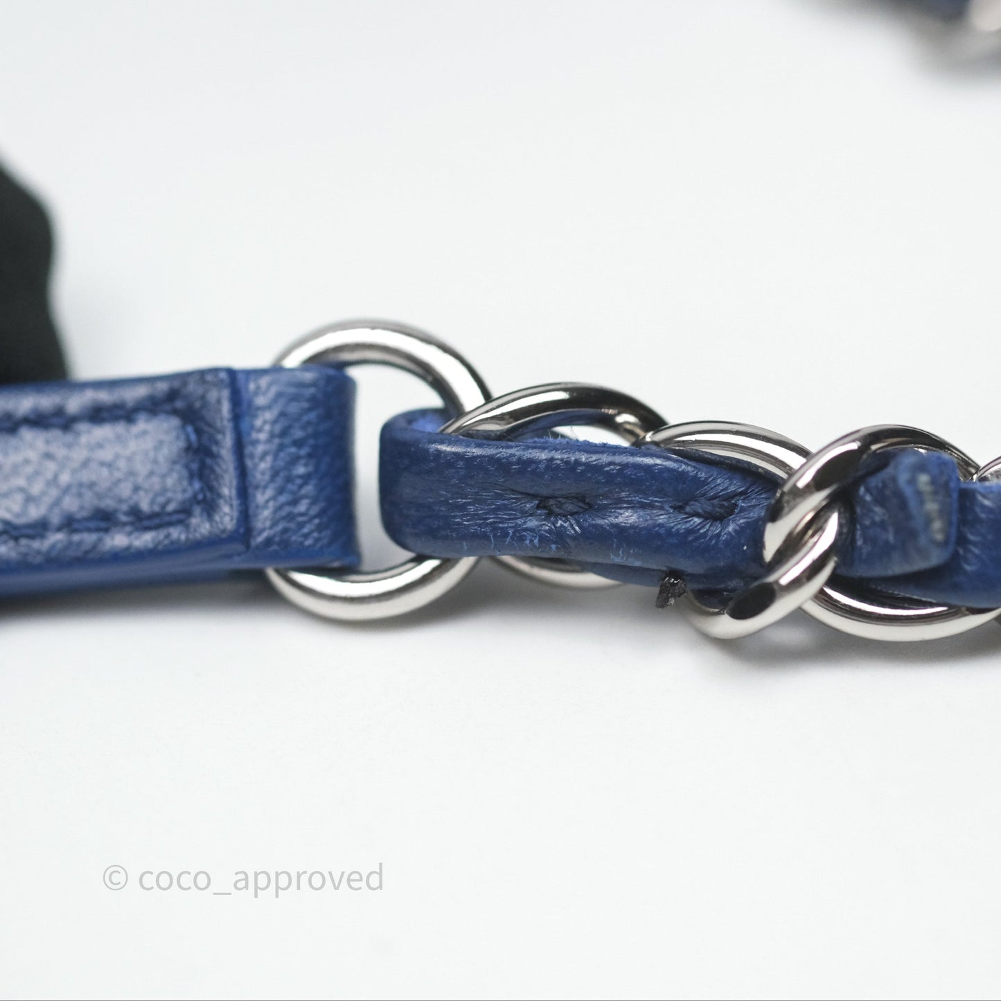 Chanel Quilted Bowling Tote Royal Blue Patent Silver Hardware