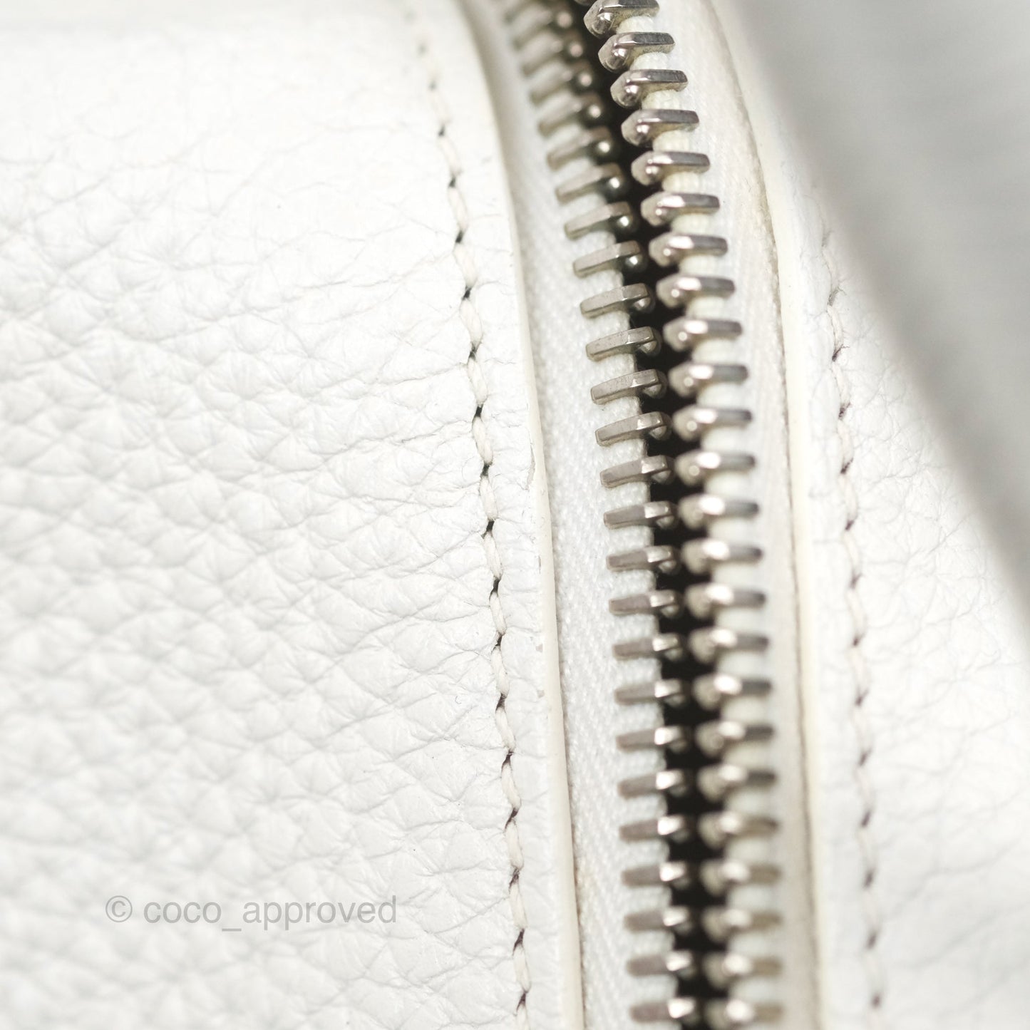 Hermès Lindy 30 White Clemence Palladium Hardware