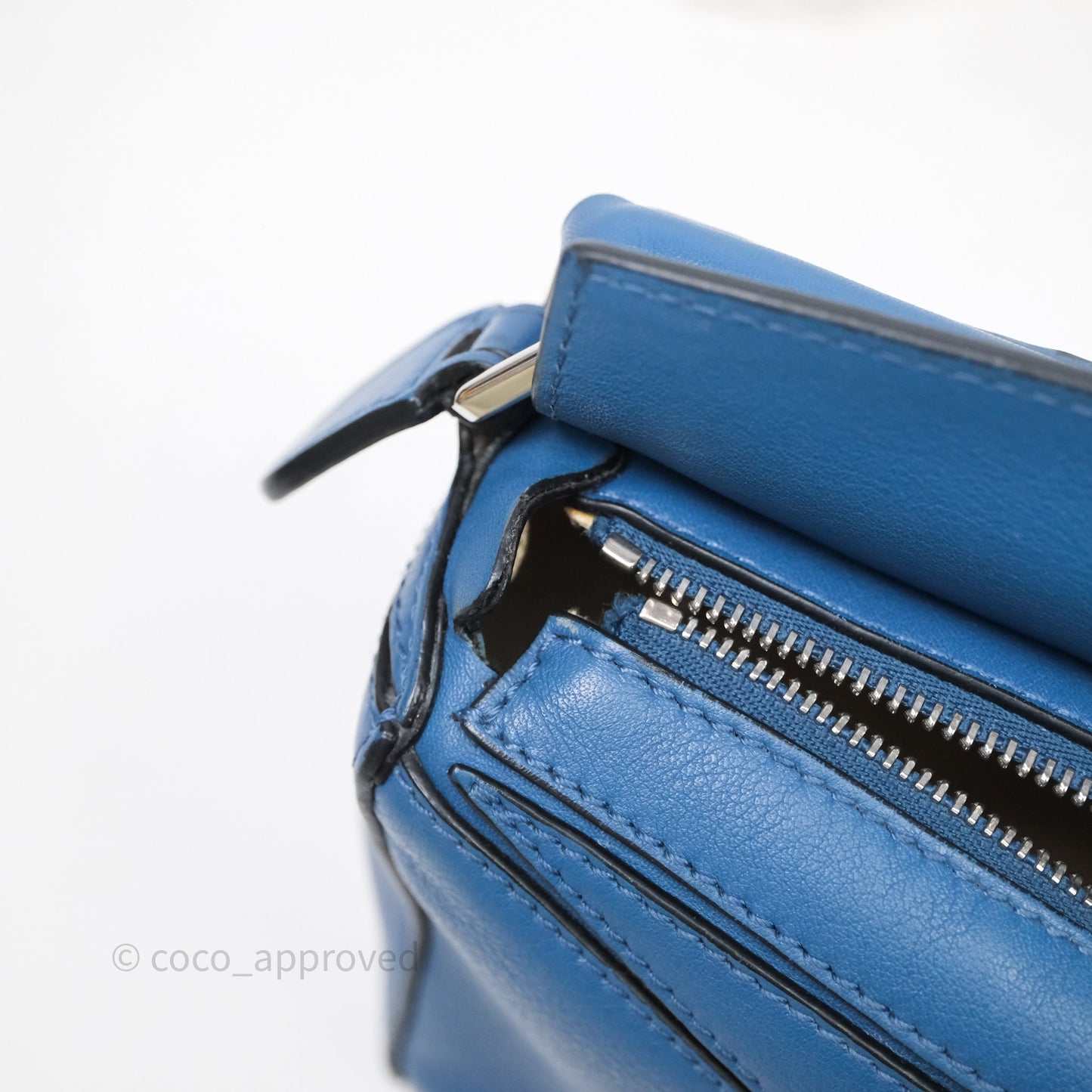 Loewe Mini Puzzle Bag Blue Calfskin