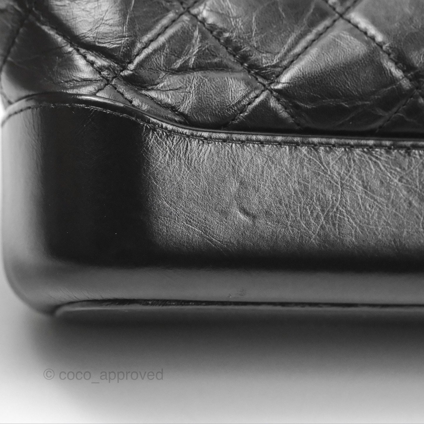 Chanel Small Gabrielle Hobo Quilted Black Aged Calfskin