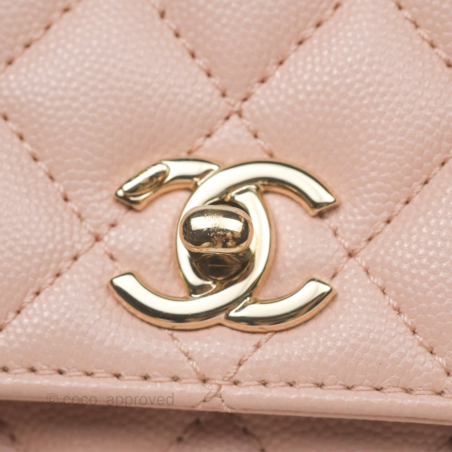 Chanel Small Coco Handle Light Pink Caviar Gold Hardware