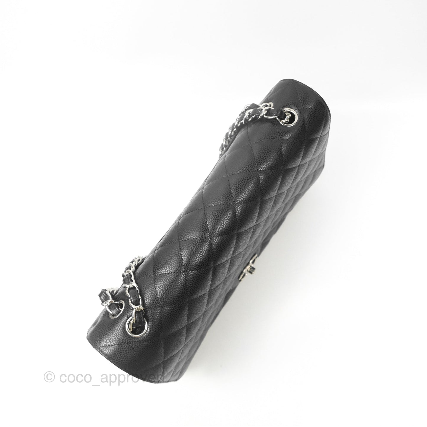 Chanel Quilted Maxi Double Flap Black Caviar Silver Hardware