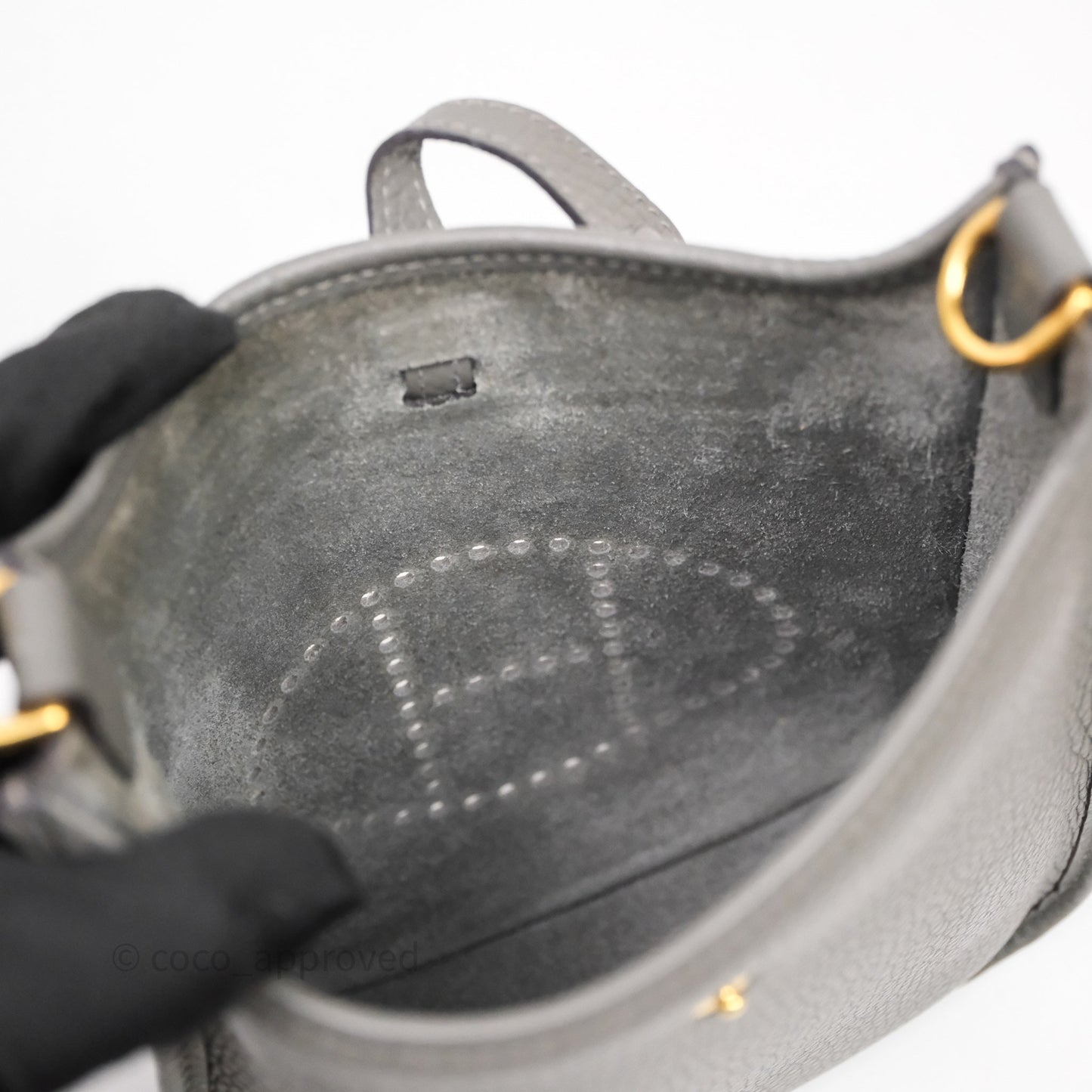 Hermès Mini Evelyne 16 Gris Meyer 0L Clemence Gold Hardware
