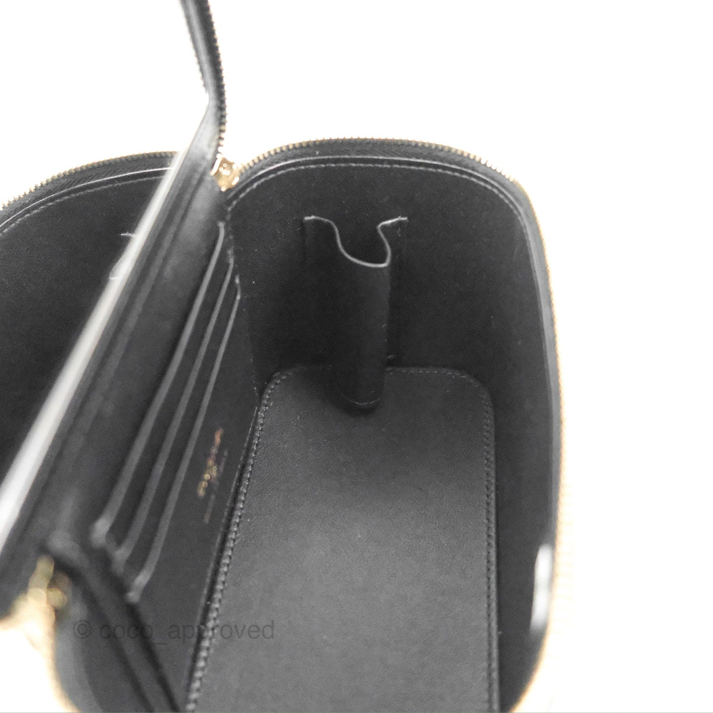 Chanel Vanity Rectangular Top Handle Black Lambskin Gold Hardware