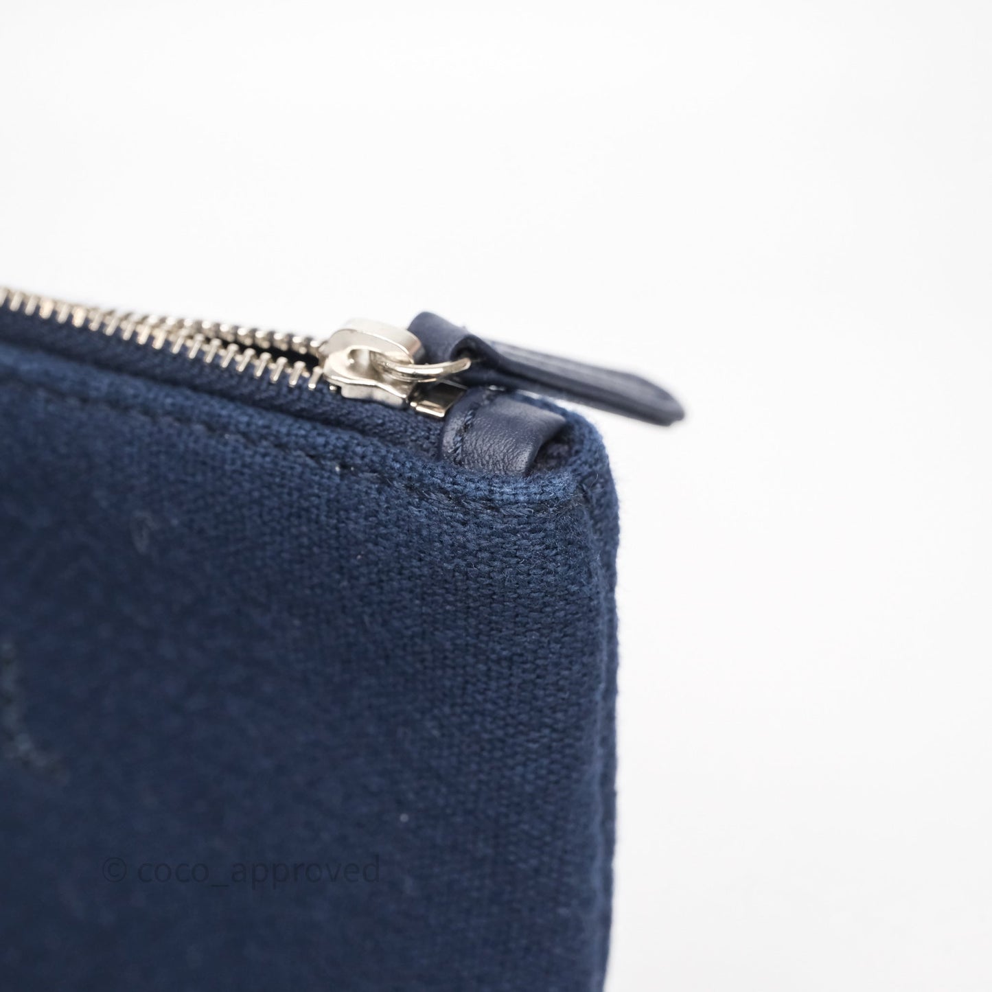 Chanel Large Deauville Navy Canvas Silver Hardware