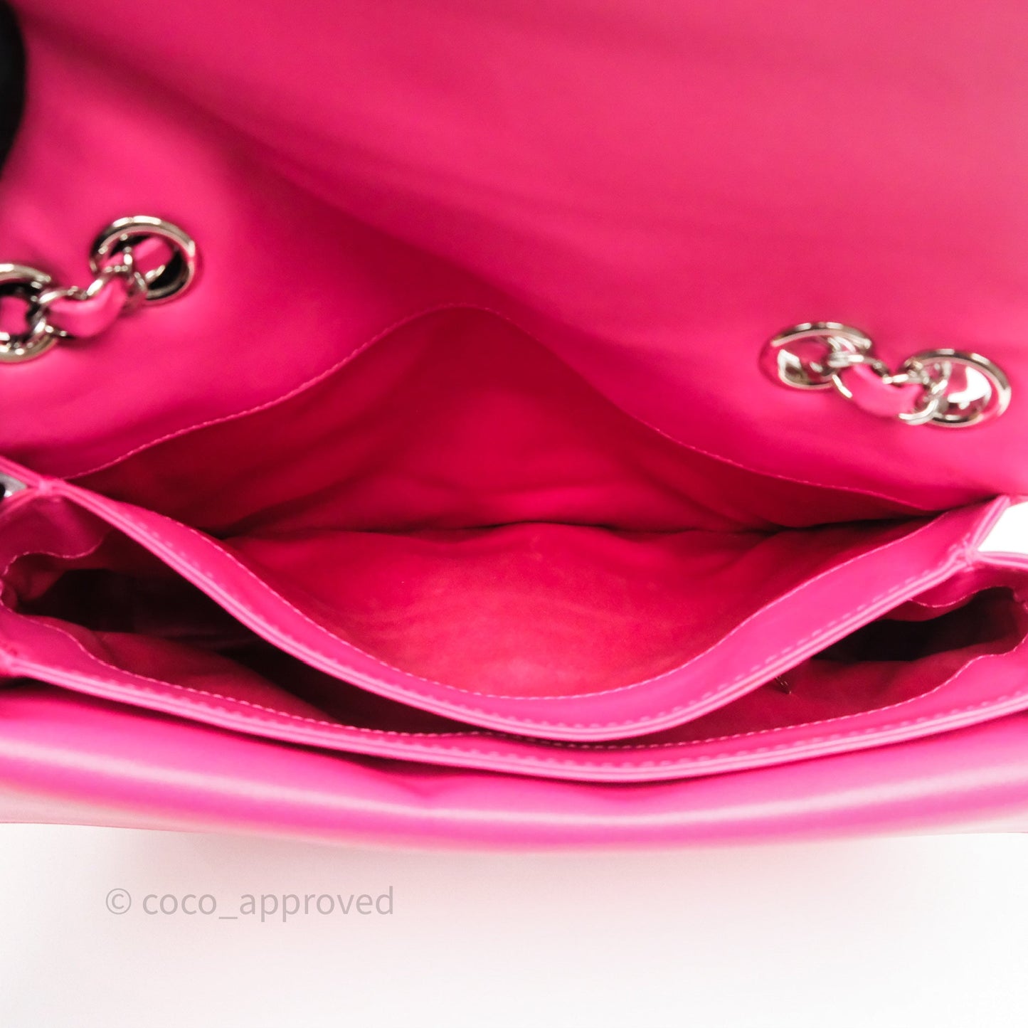 Chanel Stitched Double Flap Bag Pink Calfskin Silver Hardware
