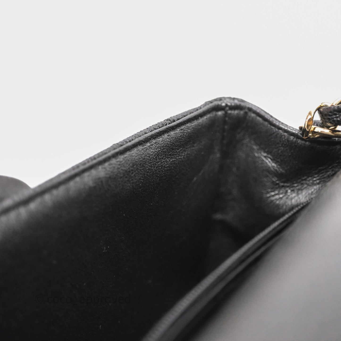 Chanel Quilted Mini Rectangular Black Caviar Gold Hardware