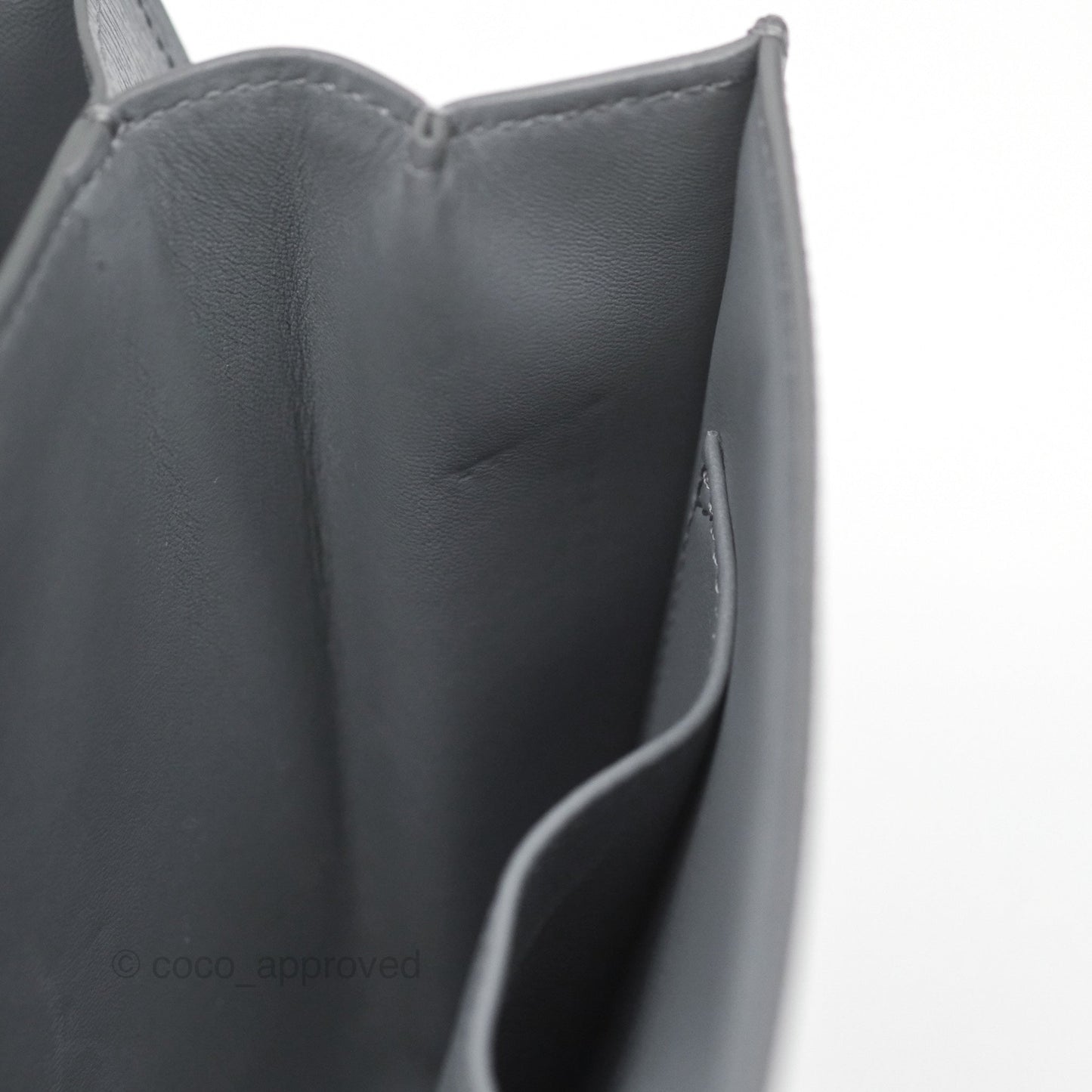 Celine Medium Classic Box Flap Grey Liege Calfskin