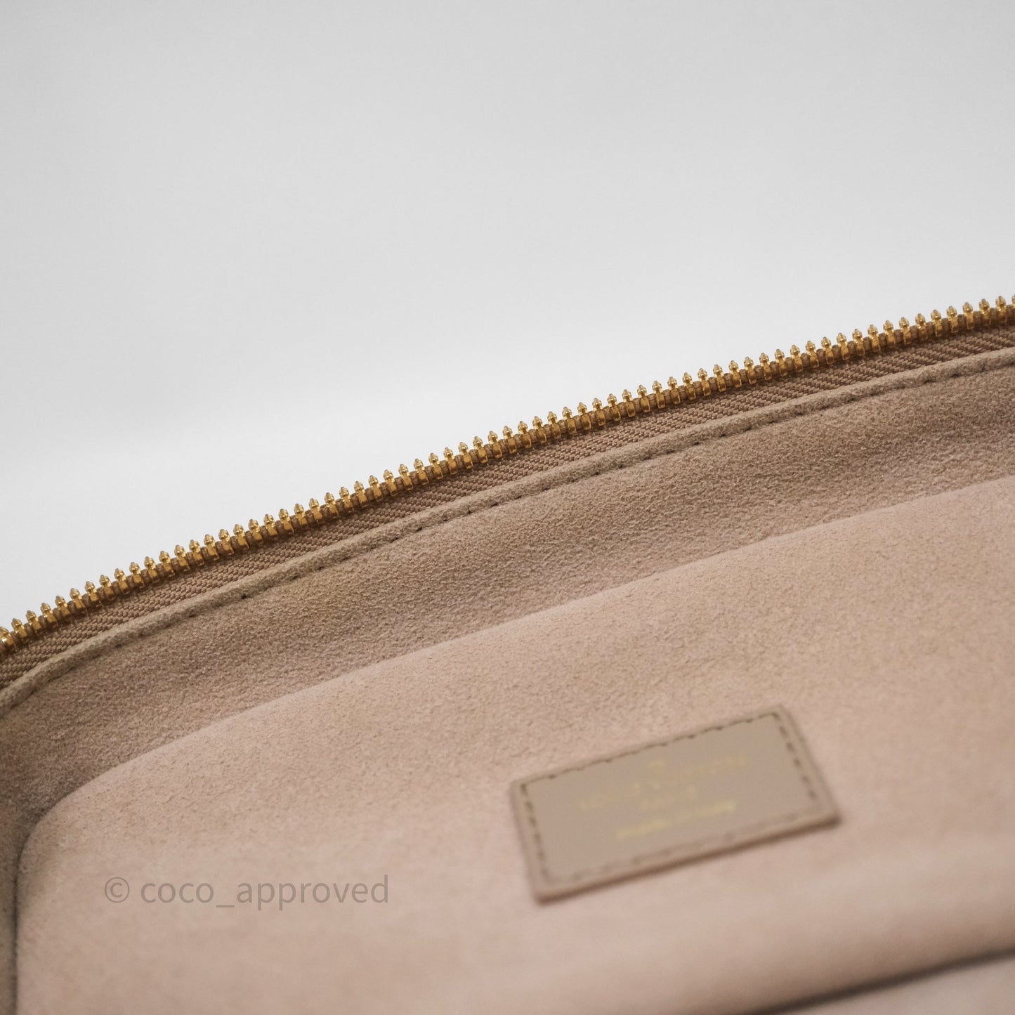 Louis Vuitton Monogram Empreinte Tourterelle Vanity PM Beige Gold Hardware