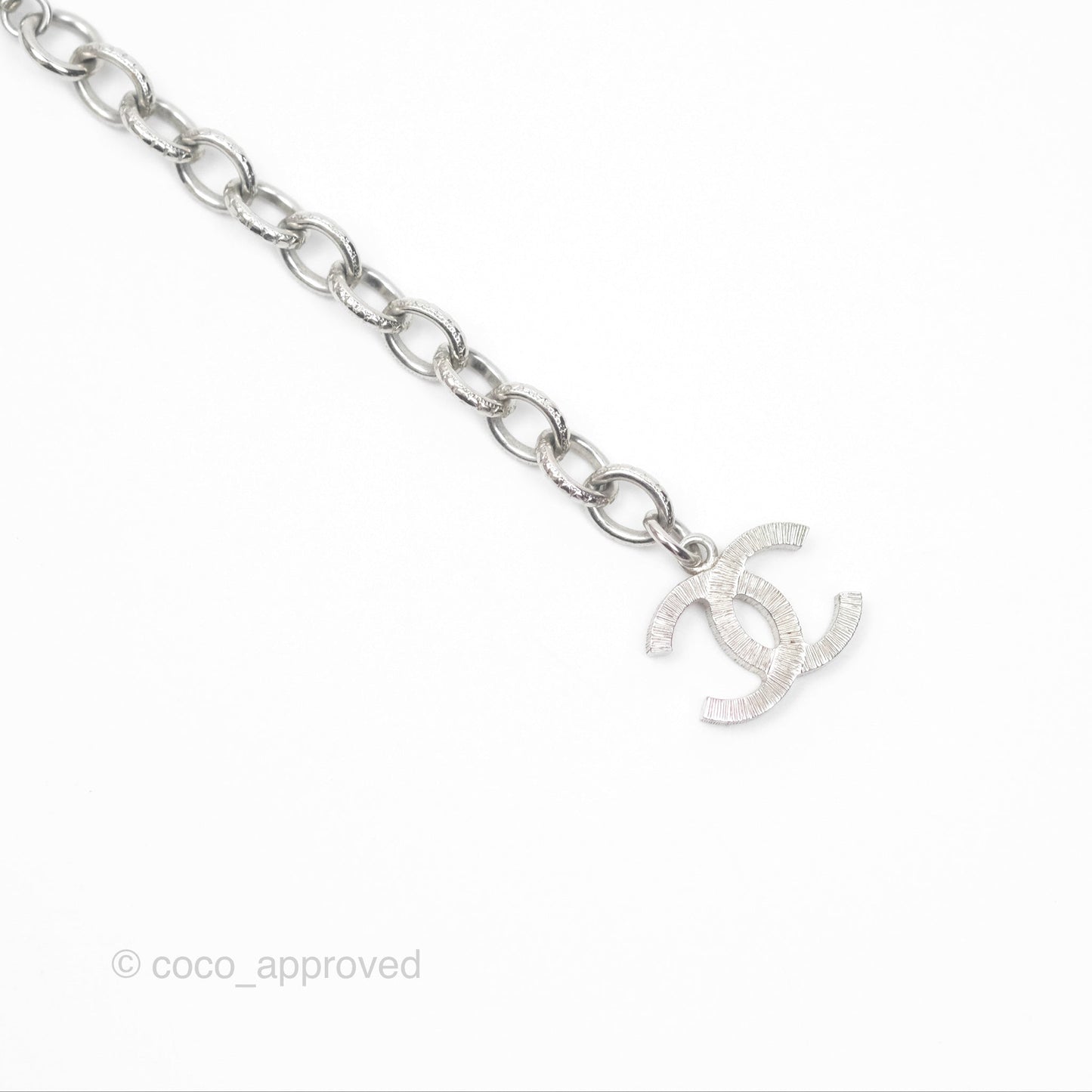 Chanel Crystal Pearl CC Necklace Choker Silver Tone 23S