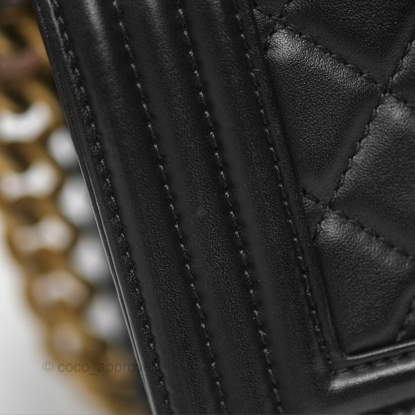 Chanel Small Boy Black Calfskin Aged Gold Hardware