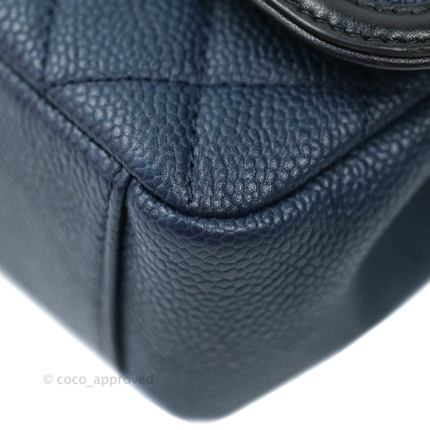 Chanel Quilted Small CC Filigree Flap Navy Caviar