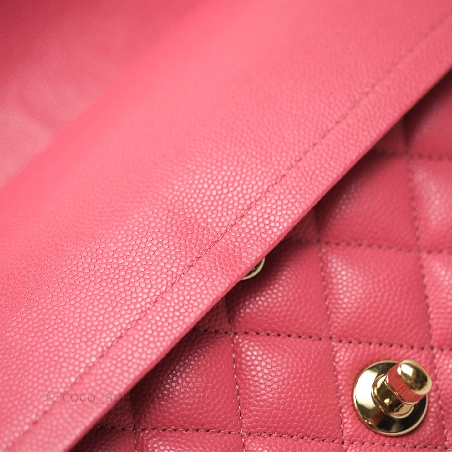 Chanel Classic M/L Medium Flap Quilted Pink Caviar Gold Hardware