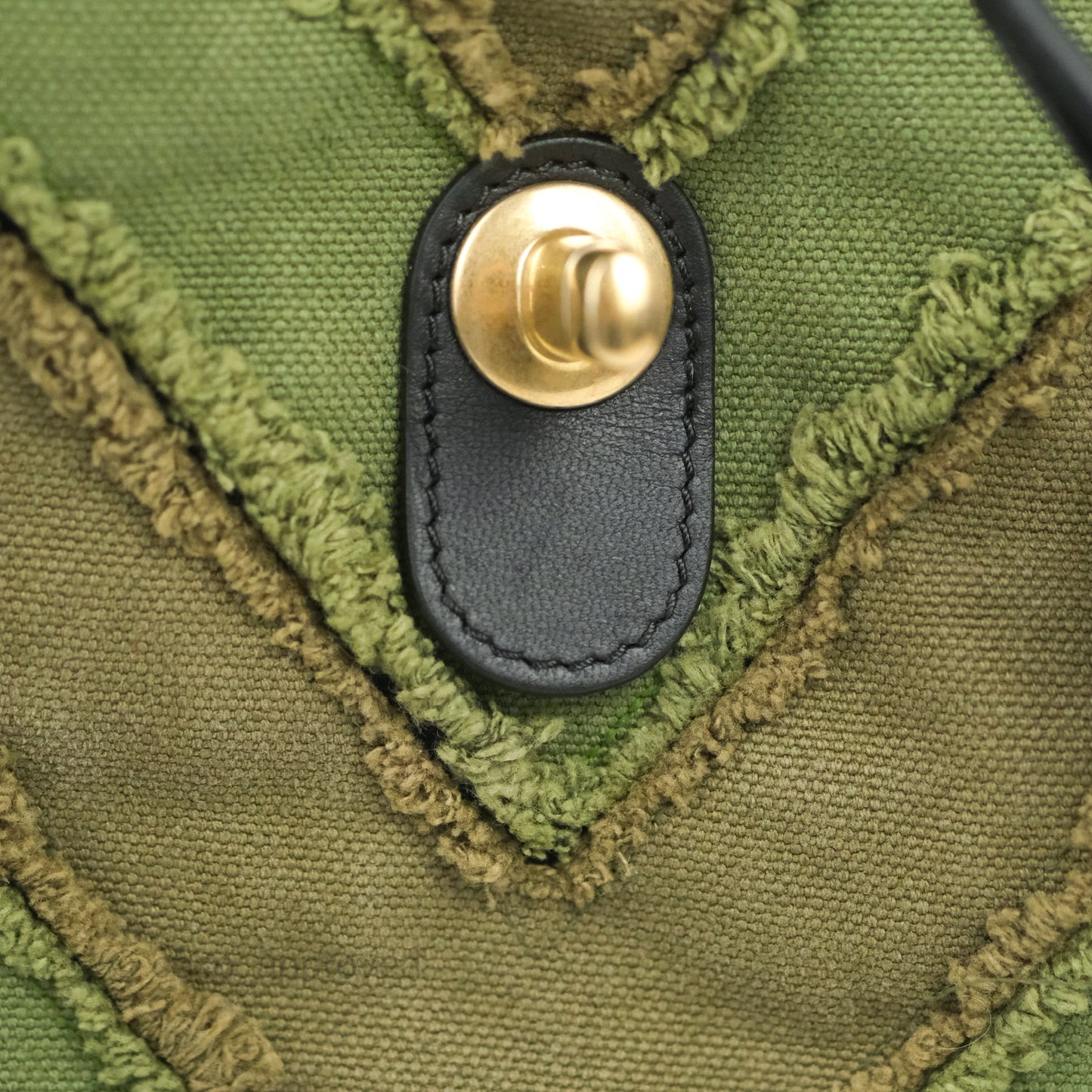 Chanel Coco Cuba Patchwork Chevron Backpack Green Canvas 2017 Cruise