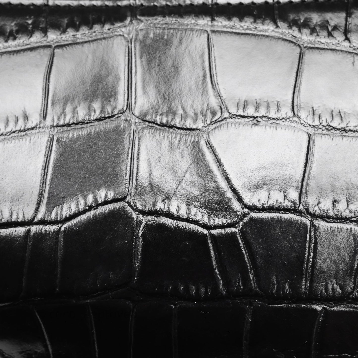Christian Dior Saddle Bag Black Shiny Crocodile Gold Hardware
