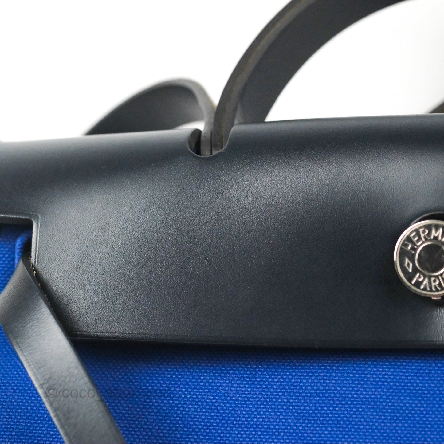 Hermès Herbag Zip 31 Bleu Électrique & Bleu Indigo Canvas Palladium Hardware