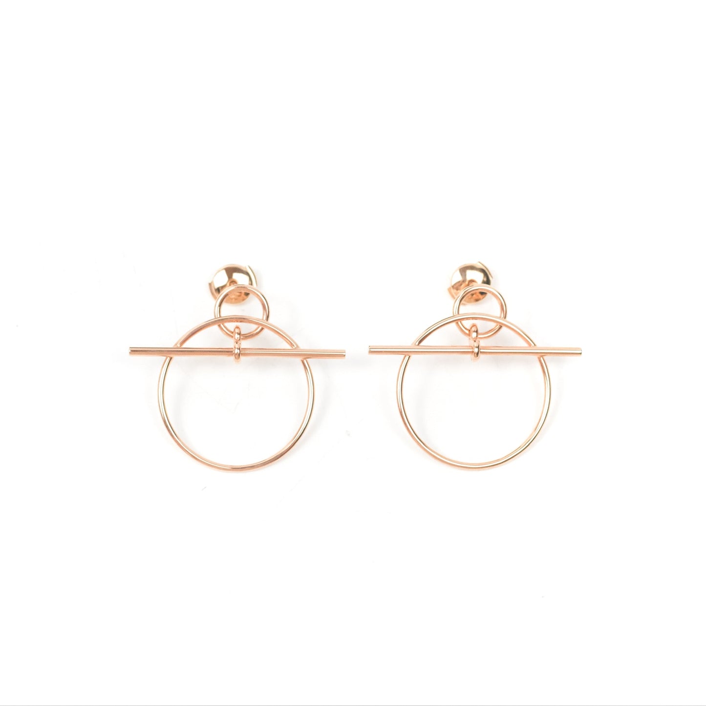 Hermès Loop Earrings Small Model Rose Gold