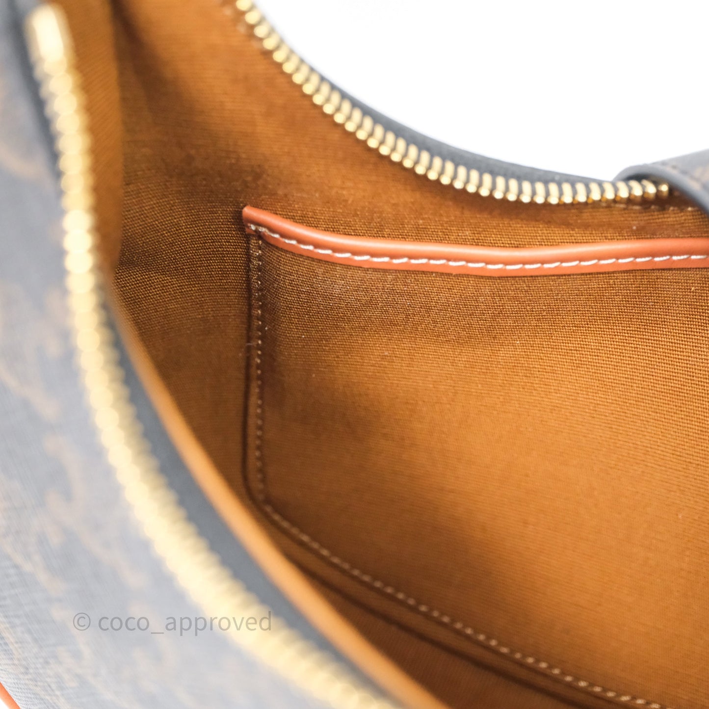 Celine Medium Ava Triomphe Bag Triomphe Canvas Tan Calfskin