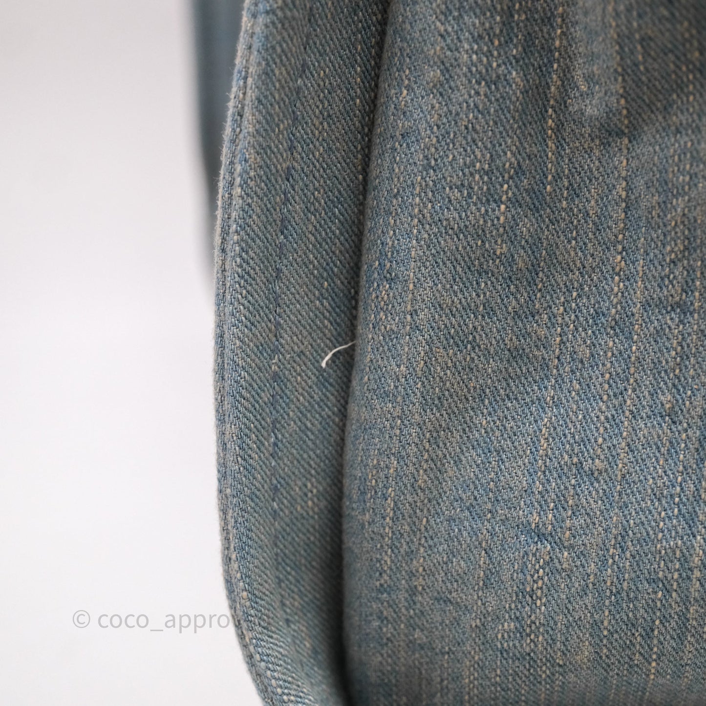 Chanel Large Deauville Tote Blue Washed Denim Matte Silver