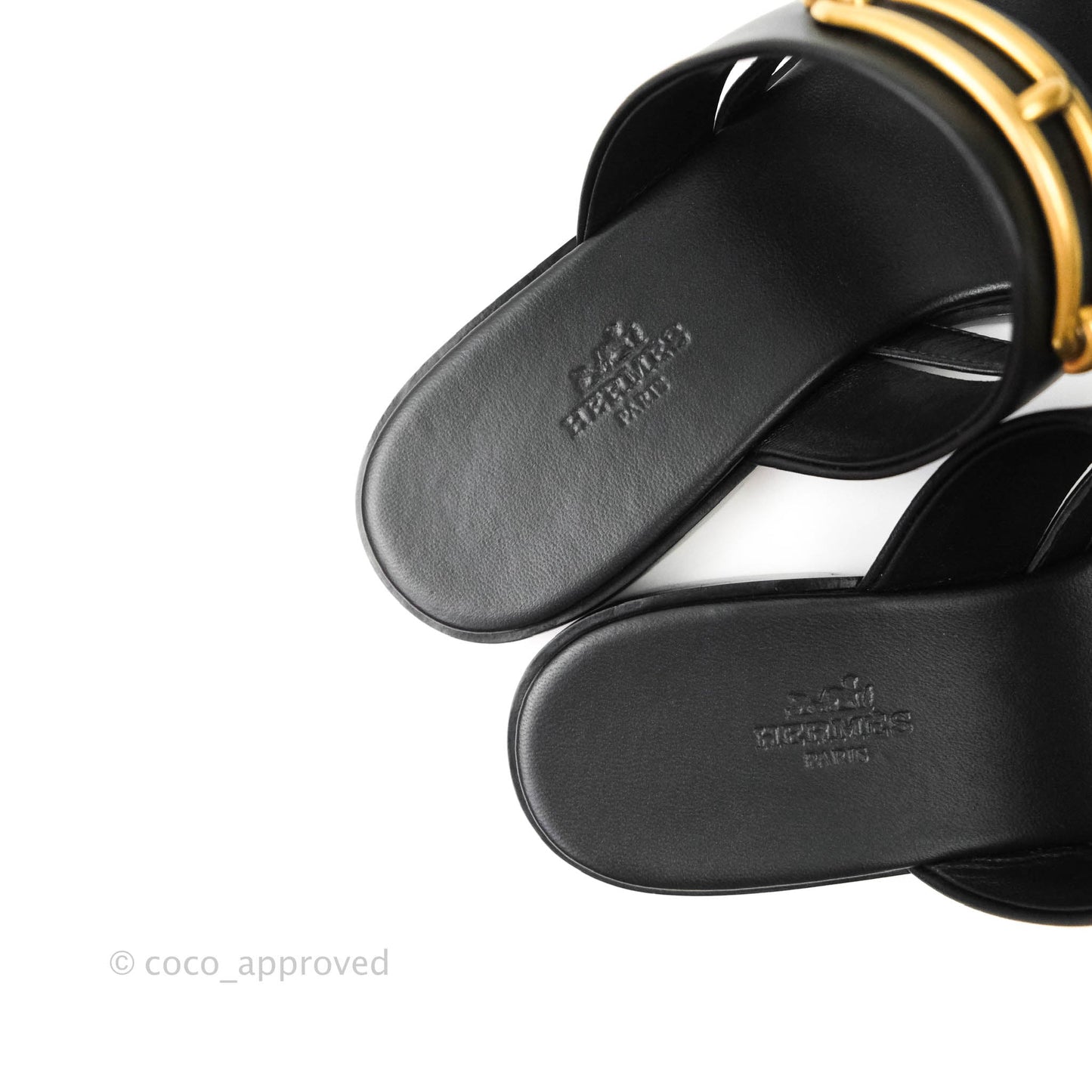 Hermès Claire Cross Flat Sandals in Black Size 38