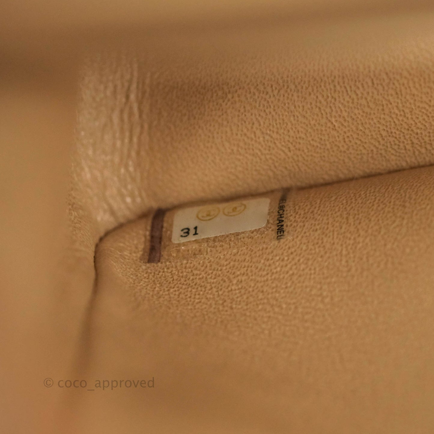 Chanel Classic M/L Medium Double Flap Iridescent Beige Calfskin Gold Hardware 21S
