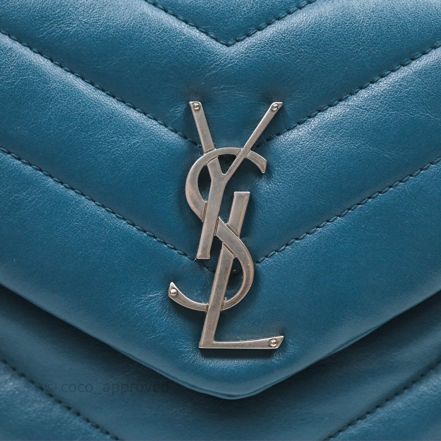 Saint Laurent Loulou Small Flap Bag Turquoise Blue Ruthenum Hardware