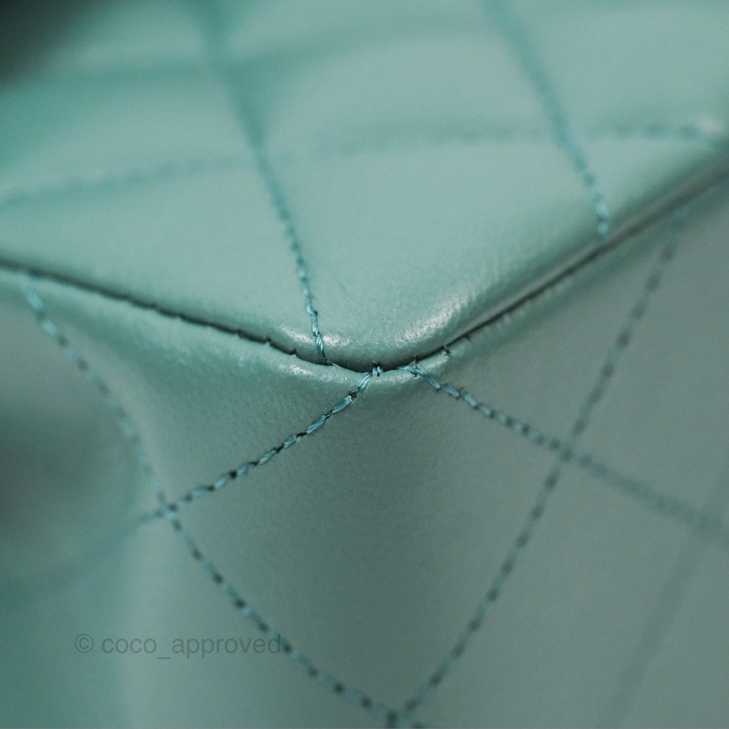 Chanel Small Quilted Classic Flap Dark Tiffany Green Lambskin Gold Hardware