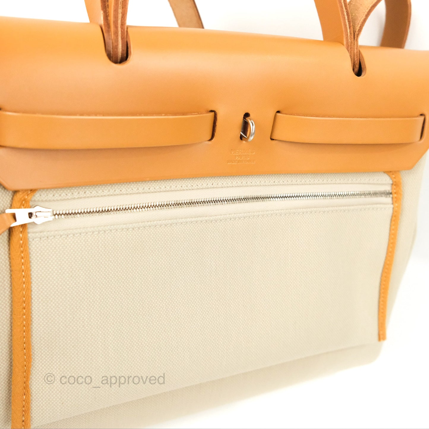 Hermès Herbag Zip 31 Retourne Natural Canvas Palladium Hardware