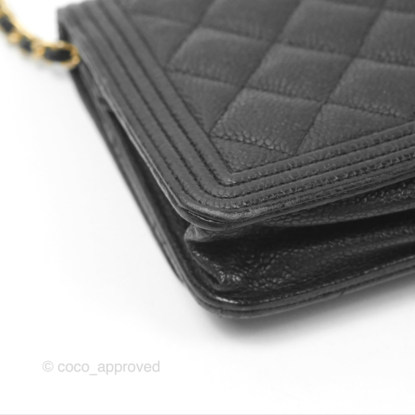 Chanel Boy Wallet on Chain WOC Black Caviar Gold Hardware