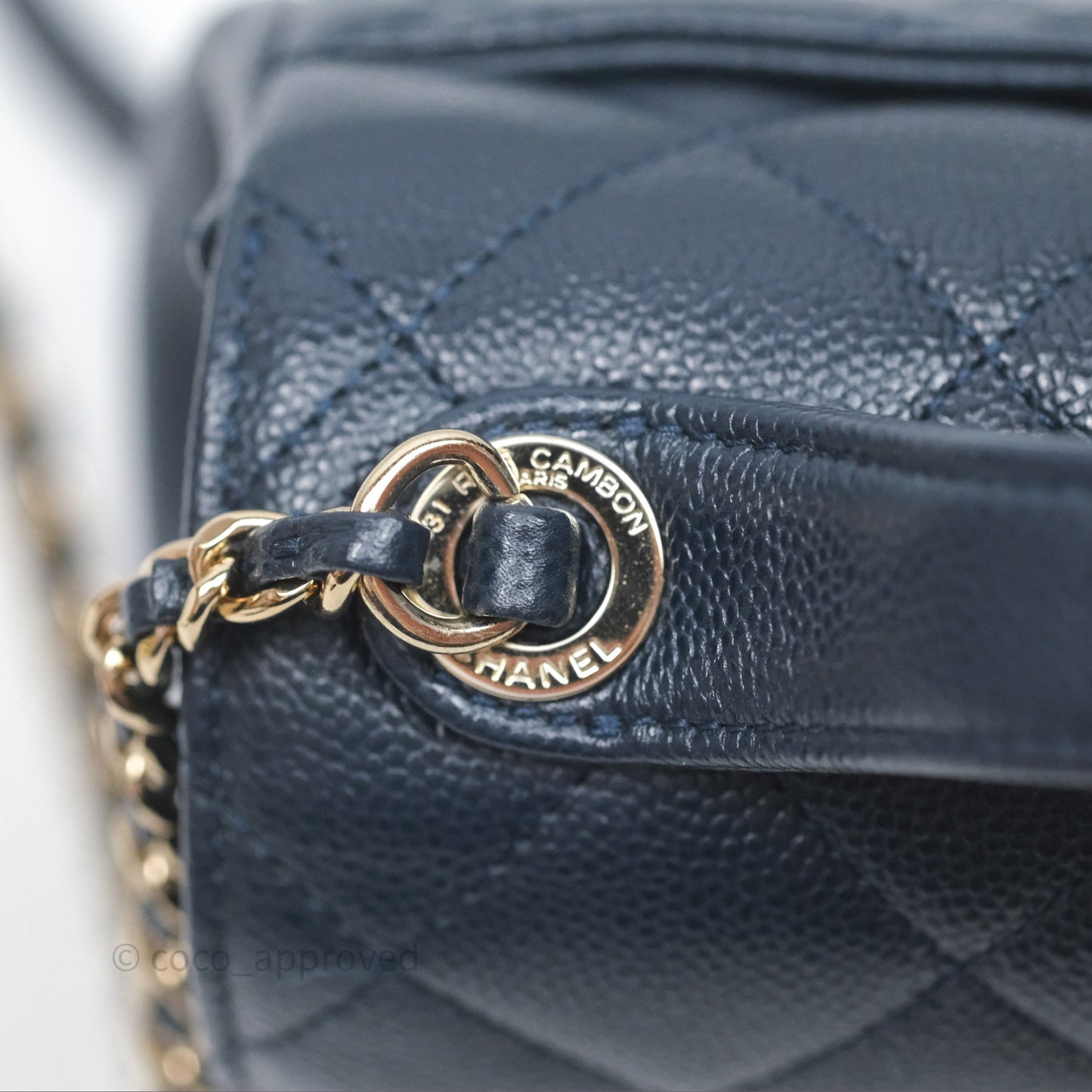 Chanel Quilted Small Business Affinity Flap Navy Caviar Gold Hardware