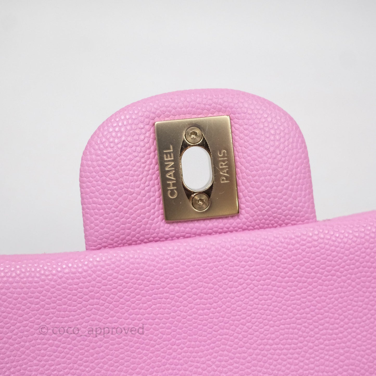 Chanel Small Classic Flap Quilted Pink Caviar Gold Hardware