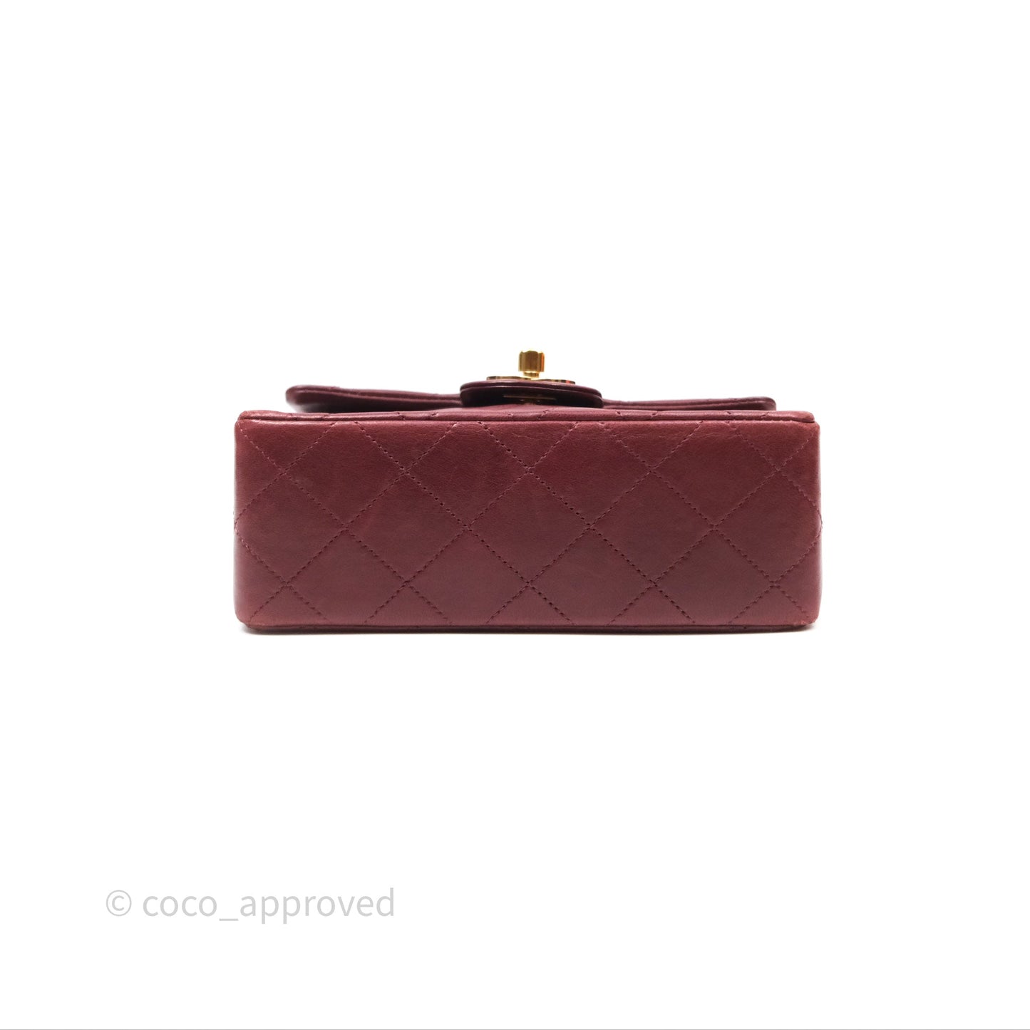 Chanel Vintage Mini Square Burgundy Lambskin 24K Gold Hardware