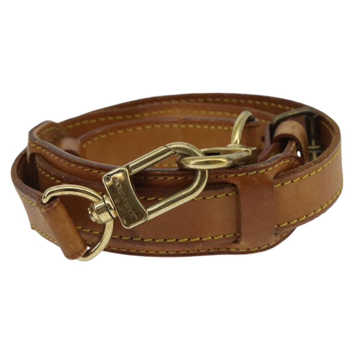 LOUIS VUITTON Adjustable Shoulder Strap Leather 35.4""-41.3"" Beige 97825