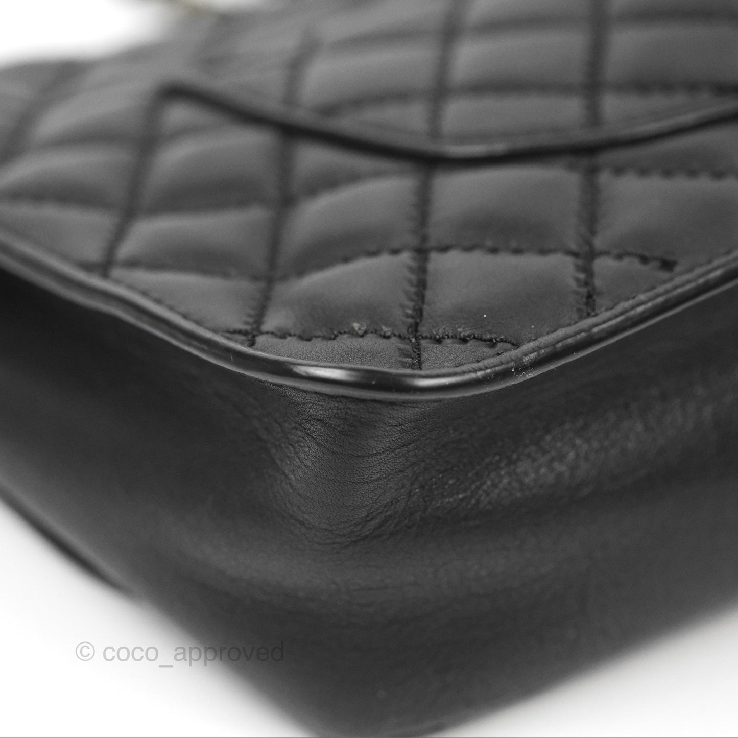 Chanel Flap Bag Quilted Black Soft Calfskin Ruthenium Hardware